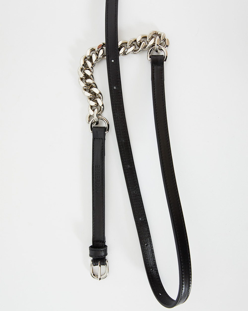 BLACK chain detail leather belt(LA103)
